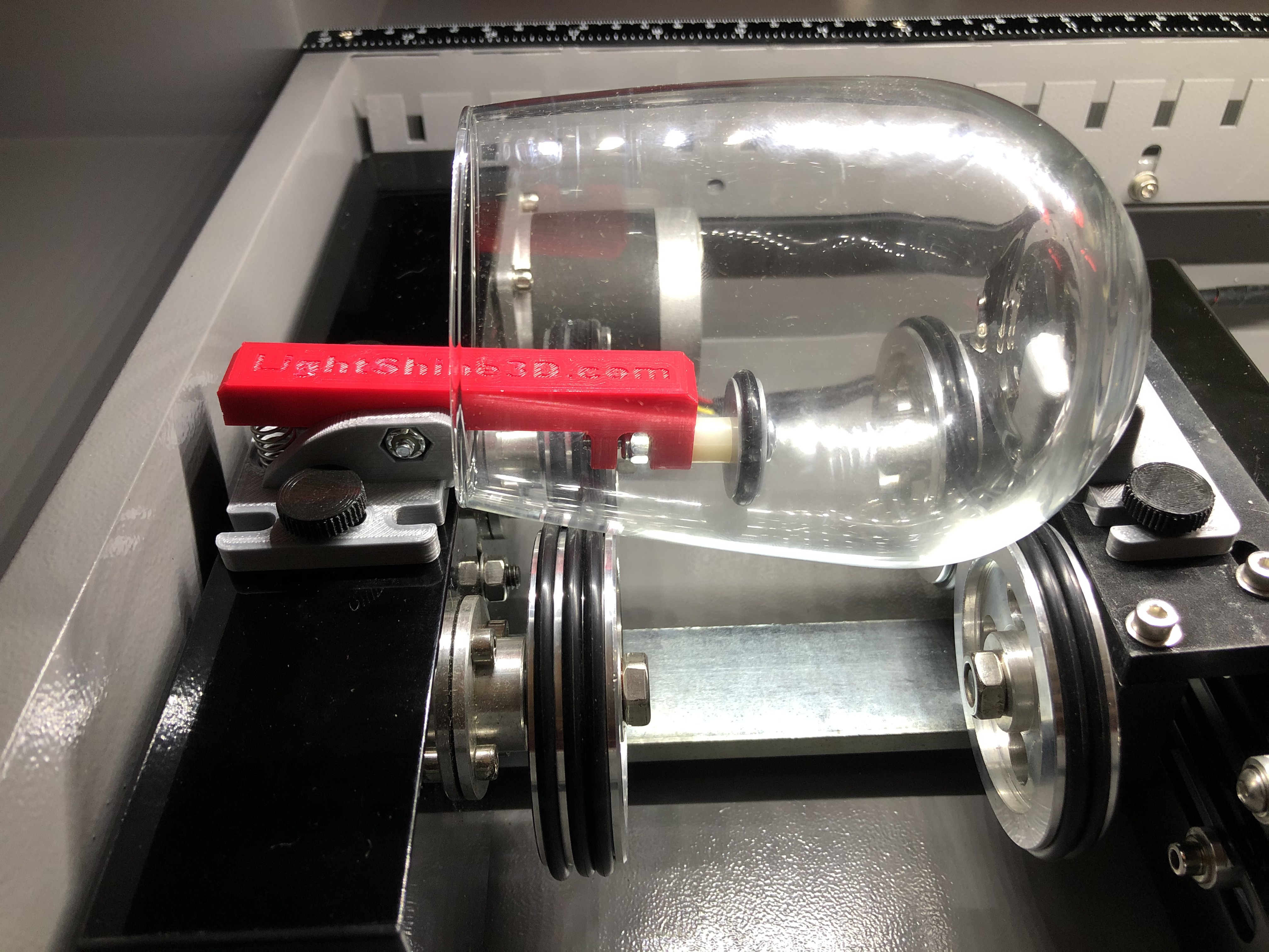 Laser engraving on a glass tumbler